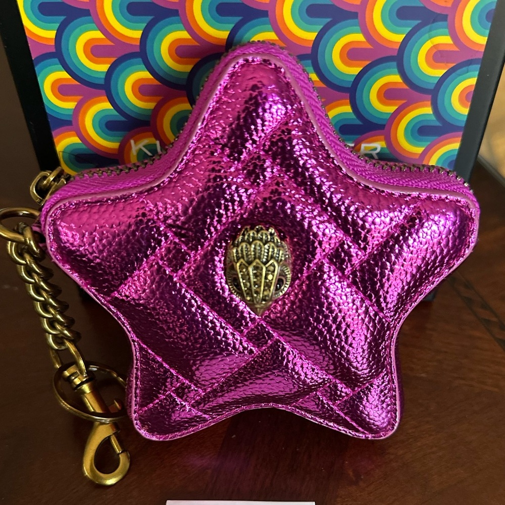 Kurt Geiger KENSINGTON STAR CHARM in Metallic Fuchsia NWOT